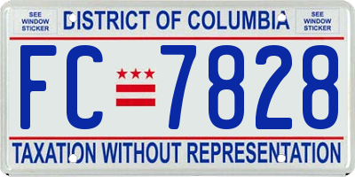 DC license plate FC7828