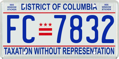 DC license plate FC7832