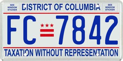 DC license plate FC7842