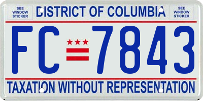 DC license plate FC7843