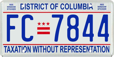 DC license plate FC7844