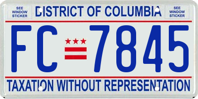 DC license plate FC7845