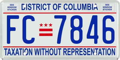 DC license plate FC7846