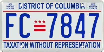 DC license plate FC7847