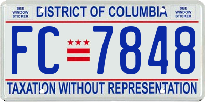 DC license plate FC7848