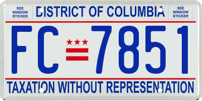 DC license plate FC7851