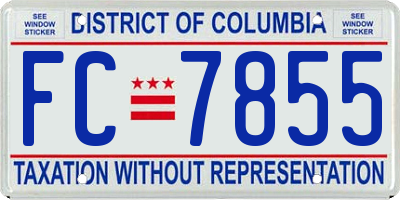 DC license plate FC7855