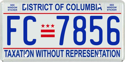 DC license plate FC7856