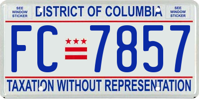 DC license plate FC7857