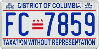DC license plate FC7859