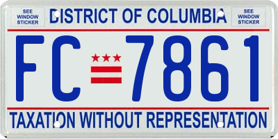 DC license plate FC7861