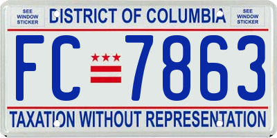 DC license plate FC7863