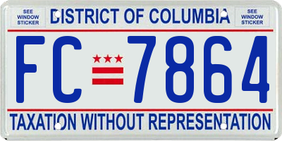 DC license plate FC7864