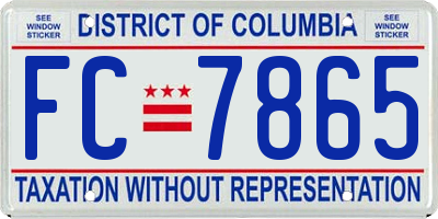 DC license plate FC7865