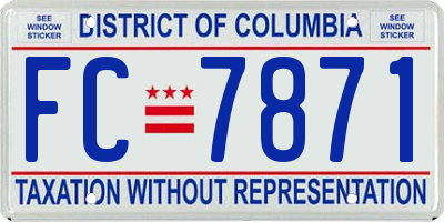 DC license plate FC7871