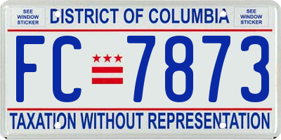 DC license plate FC7873