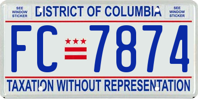 DC license plate FC7874