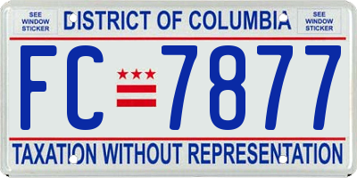 DC license plate FC7877