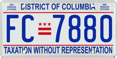 DC license plate FC7880