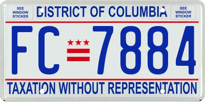 DC license plate FC7884