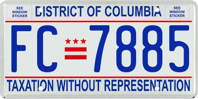 DC license plate FC7885