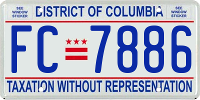 DC license plate FC7886