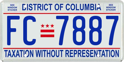 DC license plate FC7887