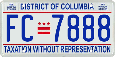 DC license plate FC7888