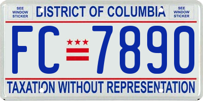 DC license plate FC7890