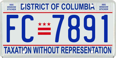 DC license plate FC7891