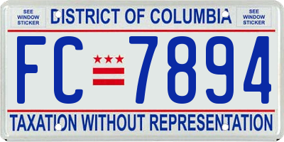 DC license plate FC7894