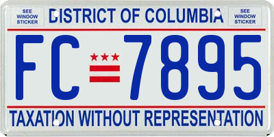 DC license plate FC7895