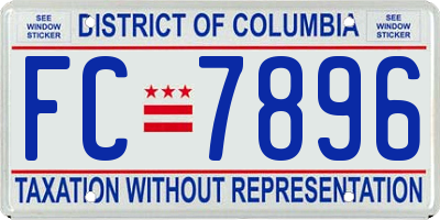 DC license plate FC7896