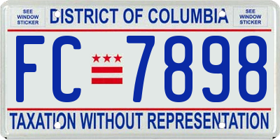 DC license plate FC7898