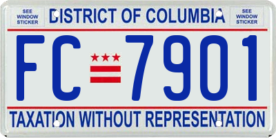 DC license plate FC7901