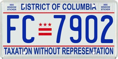 DC license plate FC7902