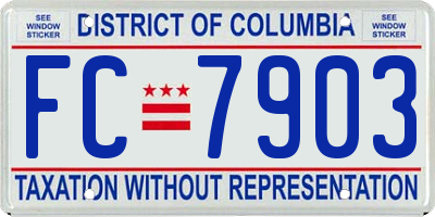 DC license plate FC7903