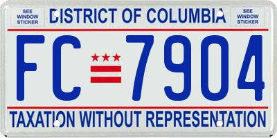 DC license plate FC7904