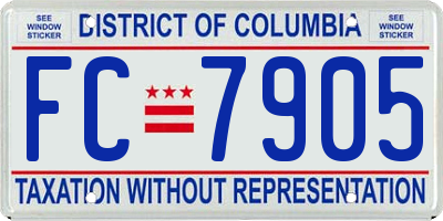 DC license plate FC7905