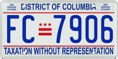 DC license plate FC7906