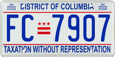 DC license plate FC7907