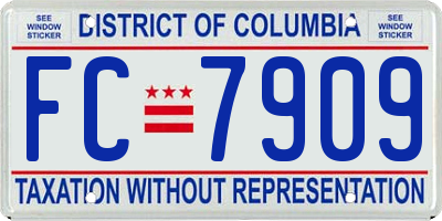 DC license plate FC7909