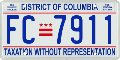 DC license plate FC7911