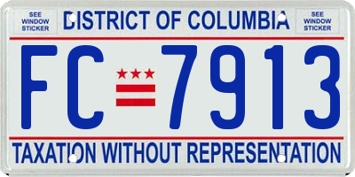 DC license plate FC7913