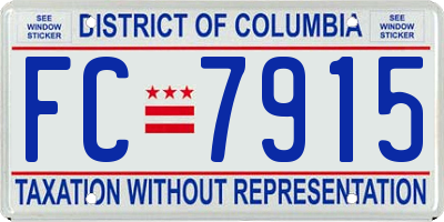 DC license plate FC7915