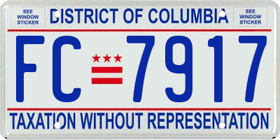 DC license plate FC7917