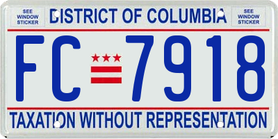 DC license plate FC7918