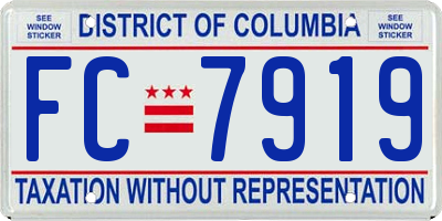 DC license plate FC7919