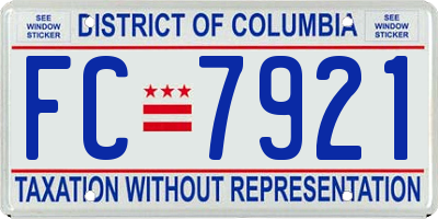 DC license plate FC7921