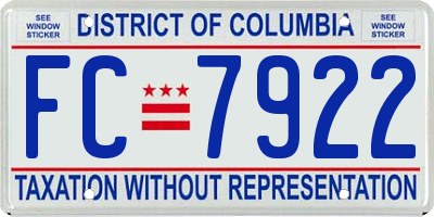 DC license plate FC7922